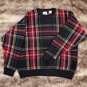 Vintage GAP Plaid Knit Sweater | Cozy Retro  Wool Crewneck,90s Winter Aesthetic